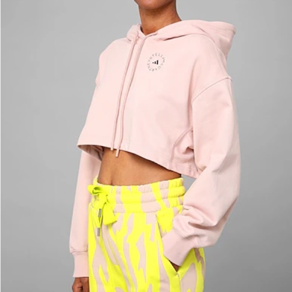 Adidas by Stella McCartney Blush pink cream Cropped Hoodie